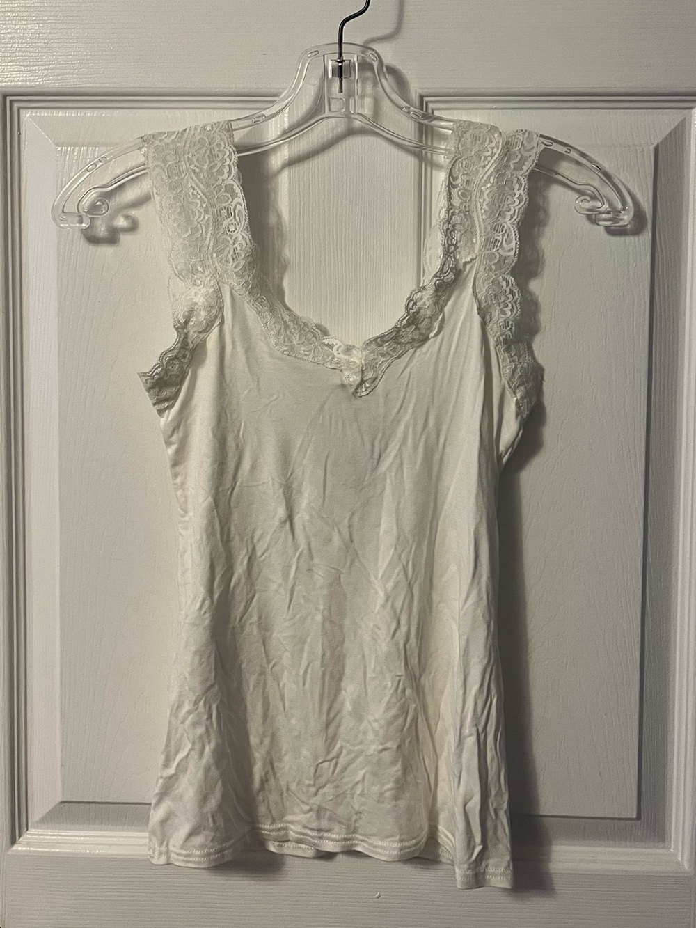 Promod Lace-Trim Camisole Tank Top - Cream